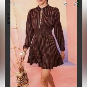 Ulla Johnson Rosalind stripe dress with metallic lurex threads. Size 4